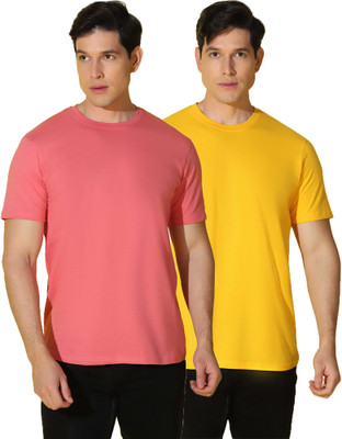 WOOSTRO Solid Men Round Neck Multicolor T-Shirt