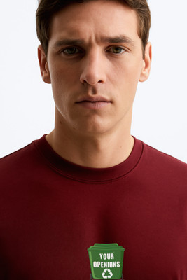Teesverse Graphic Print Men Crew Neck Maroon T-Shirt