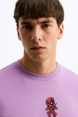 Teesverse Superhero Men Round Neck Purple T-Shirt