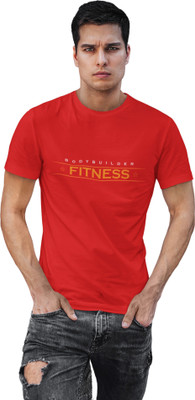 DOGAR ESSENTIALS Typography Men Round Neck Red T-Shirt