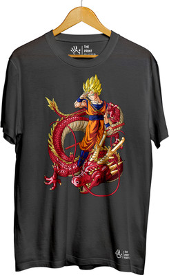 THE PRINT PLATTER Graphic Print Men Round Neck Black T-Shirt