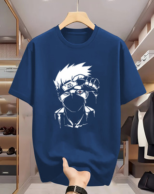 Manly Tees Printed Men Round Neck Navy Blue T-Shirt
