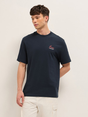 THE BEAR HOUSE Printed Men Crew Neck Blue T-Shirt