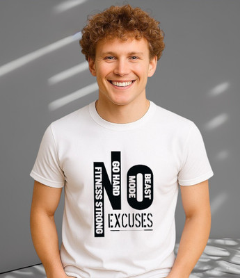 LAVENIR Graphic Print Men Round Neck White T-Shirt