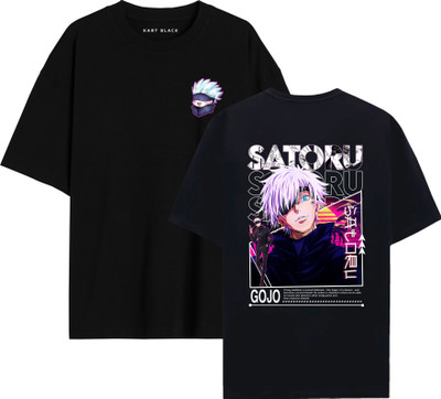 KART BLACK Printed Men Round Neck Blue T-Shirt