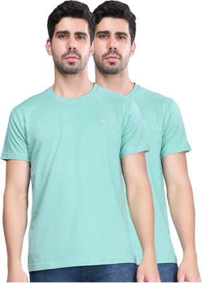 Unibro Solid Men Crew Neck Green T-Shirt