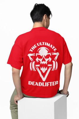 Hello Swanky Printed Men Round Neck Red T-Shirt