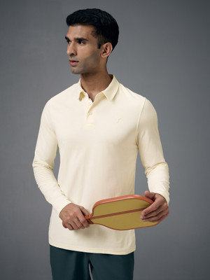 TECHNOSPORT Solid Men Polo Neck White T-Shirt