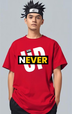 goodsign Typography Men Round Neck Red T-Shirt