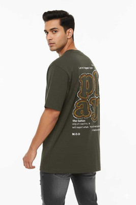 RAKOS Graphic Print Men Round Neck Grey T-Shirt