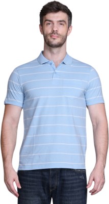 SANE ORIGINALS Striped Men Polo Neck Blue T-Shirt