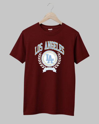 Velvawear Printed Men Crew Neck Maroon T-Shirt