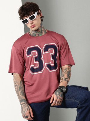 Diversify Graphic Print Men Round Neck Pink T-Shirt