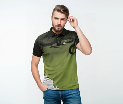 lookswala Graphic Print Men Polo Neck Multicolor T-Shirt