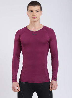 UNDER ARMOUR Solid Men Crew Neck Red T-Shirt
