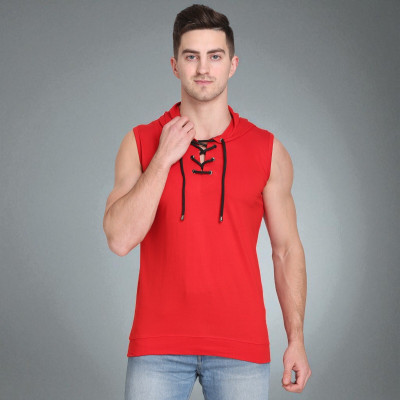 FARICON Solid Men Round Neck Red T-Shirt