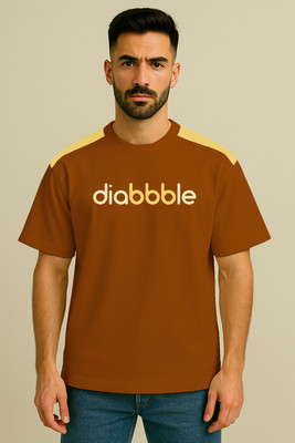 Culish Trend Printed Men Round Neck Brown T-Shirt