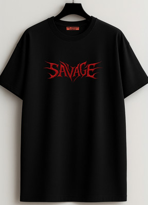 LYNX CLUB Typography Men Round Neck Black T-Shirt