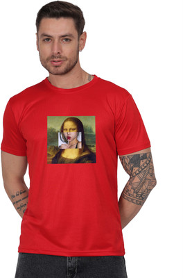 Gargelectronics Printed Men Round Neck Red T-Shirt