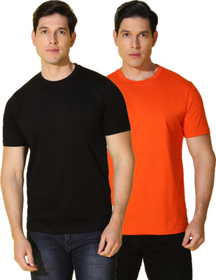 WOOSTRO Solid Men Round Neck Multicolor T-Shirt