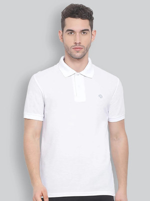 Lux Nitro Solid Men Polo Neck White T-Shirt