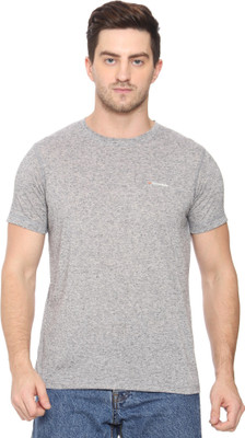 YOUTHCRUSH Solid Men Round Neck Beige T-Shirt