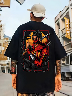 BUKKL Printed Men Round Neck Black T-Shirt