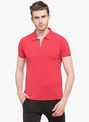 Status Quo Solid Men Polo Neck Red T-Shirt