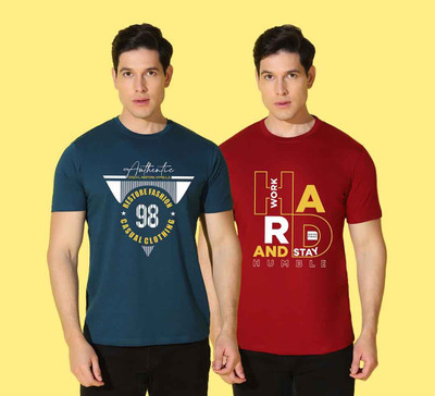 WOOSTRO Graphic Print Men Round Neck Multicolor T-Shirt