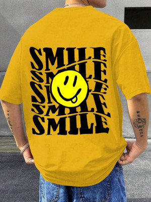 Amaran Typography Men Round Neck Yellow T-Shirt
