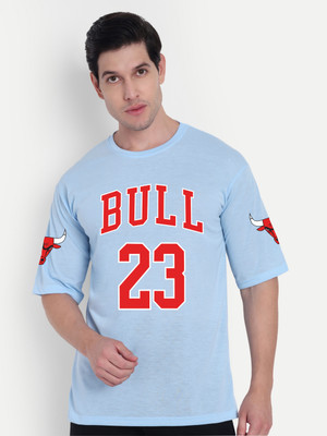 SCOTT FINCHER Graphic Print Men Round Neck Light Blue T-Shirt