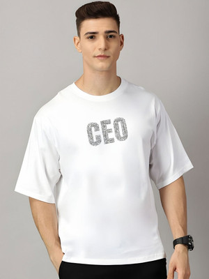 Moda Rapido Printed Men Round Neck White T-Shirt