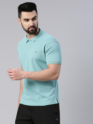 Tiger Shroff - PROWL Solid Men Polo Neck Light Green T-Shirt