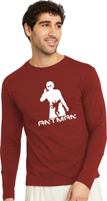 OrrganicChics Graphic Print Men Round Neck Maroon T-Shirt