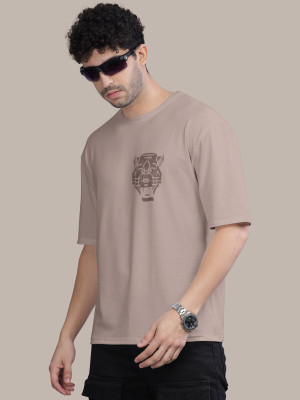 Bullmer Graphic Print Men Round Neck Purple T-Shirt