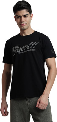 Rare Bond Studios Graphic Print Men Round Neck Black T-Shirt
