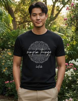 Leotude Printed Men Round Neck Black T-Shirt