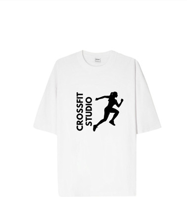 KS IMPEX Self Design Men Round Neck White T-Shirt