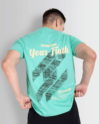 DCYPHR Printed Men Round Neck Green T-Shirt