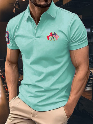 AIN6 Solid Men Polo Neck Light Blue T-Shirt