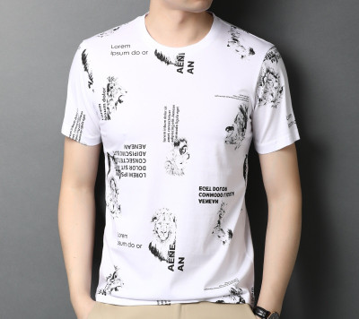 sti Printed Men Round Neck White T-Shirt