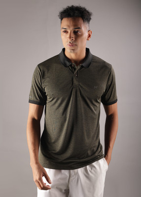 Force NXT Solid Men Polo Neck Green T-Shirt