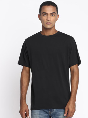 London Crew Solid Men Round Neck Black T-Shirt