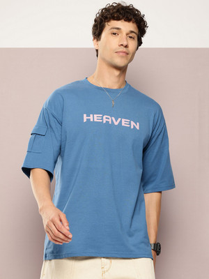 Kook N Keech Printed Men Round Neck Blue T-Shirt