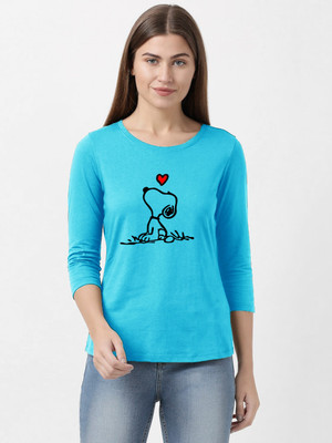 Trendtee Graphic Print Women Round Neck Blue T-Shirt
