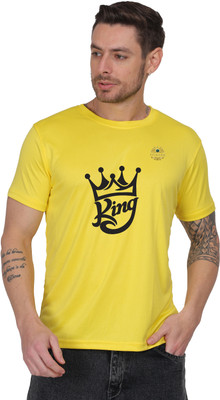 SOLBLOOMS Graphic Print Men Round Neck Yellow T-Shirt