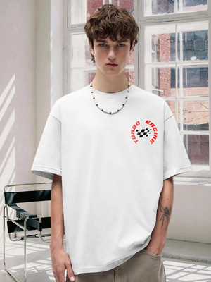 Pronk Printed Men Round Neck White T-Shirt