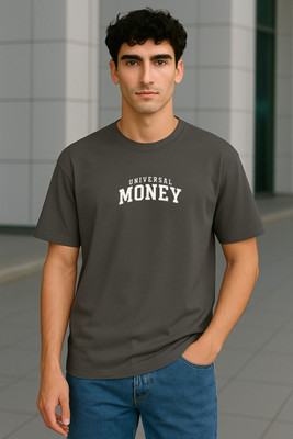 COPEHHI Printed Men Round Neck Grey T-Shirt
