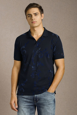 LOUIS PHILIPPE Printed Men Polo Neck Dark Blue T-Shirt
