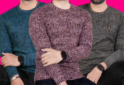 FARBOT Checkered Men Round Neck Multicolor T-Shirt